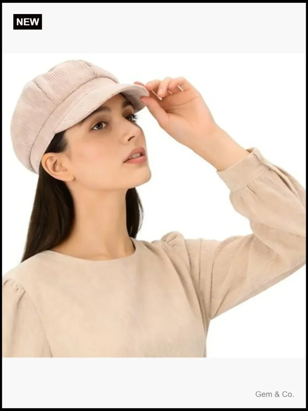 Classic Corduroy Newsboy Cap Winter Hat Octagonal Painter Beret Adjustable